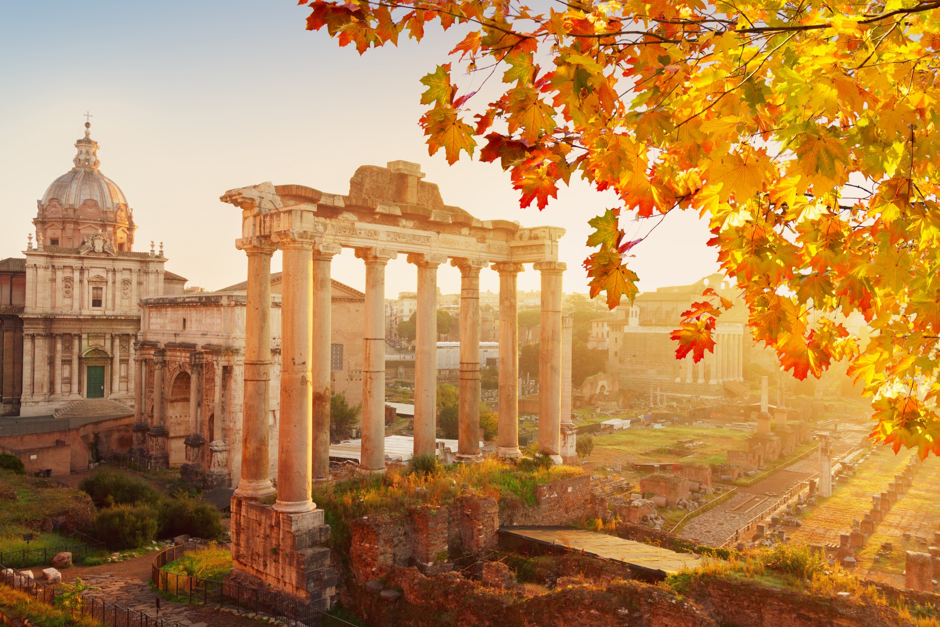 Forum-rovine romane a Roma, Italia